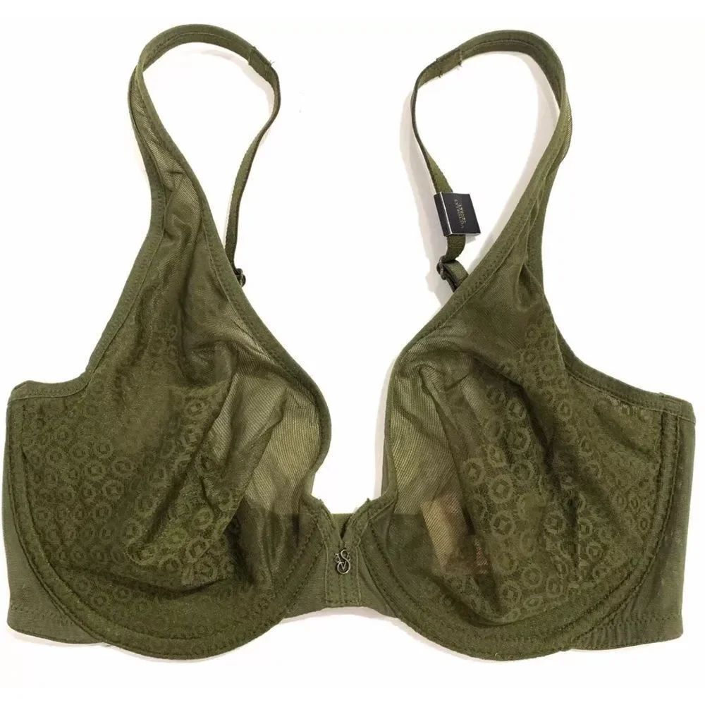 Victoria’s Secret Body Unlined Demi Sexy Sheer Mesh Bra Olive 32DD